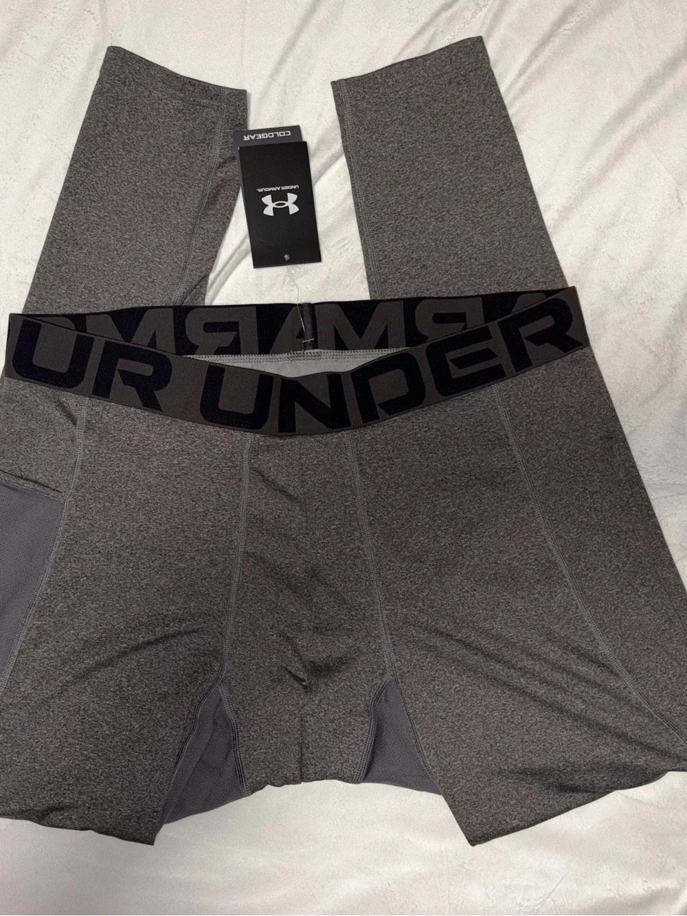 Under Armour Men's Gray HeatGear Compression Long John leggings sport Sz XXL